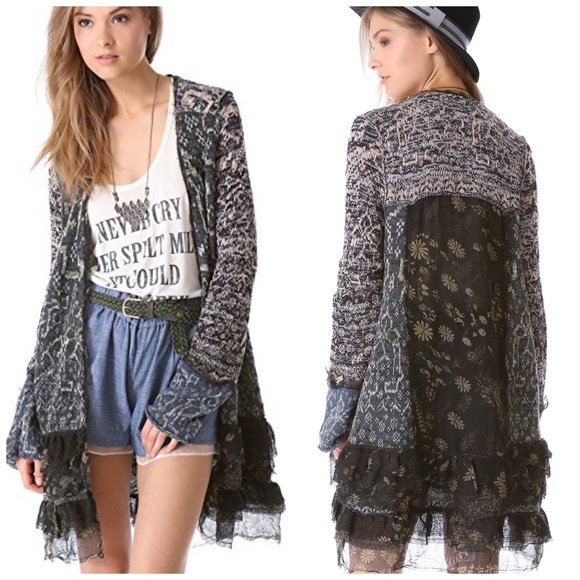 Free People Sweaters - Free People Boho Caspia Ruffle Knit Cardigan
